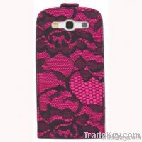 Hot pink satin lace flip case for Samsung Galaxy S3