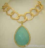 Genuine Gemstone Necklace, turquoise
