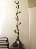 modern stainless steel tree sculpture