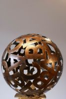 hollow iron ball sculpture,iron sphere sculpture