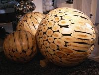 wood sphere,wood ball sculpture