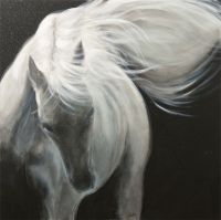 hand made animal horse art oil painting