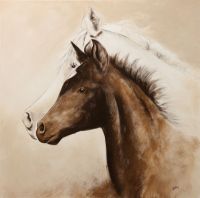 animal horse head oil painting