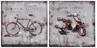 hand painted modern cycle oil painting