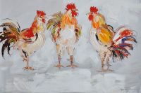 decorative rooster art oil painting