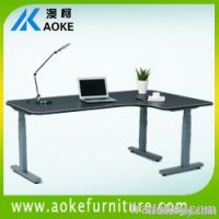 L shaped sitting and standing office workstation