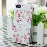 Artistic embossed flower case for Iphone 4S