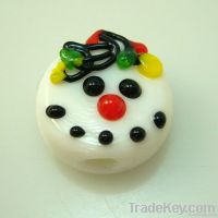 lampwork glass snowman head beads