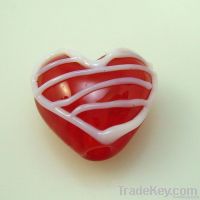 lampwork glass valentine heart beads