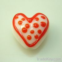 lampwork glass valentine heart beads