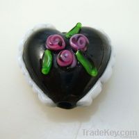 lampwork glass valentine heart beads