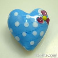 lampwork glass valentine heart beads