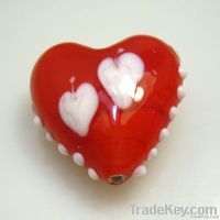 lampwork glass valentine heart beads