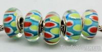 lampwork glass beads with metal hole