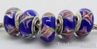 lampwork glass beads with metal hole