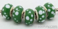 lampwork glass beads with metal hole