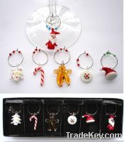 6pcs/box Wine Glass Charms, Christmas gifts