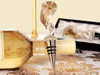 Murano Art Deco Collection Elegant Golden Swirl Stopper