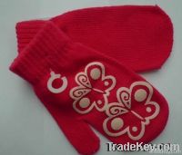 Kids' Acrylic Printing mitten knit glove