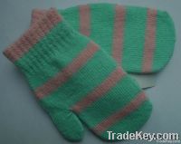 Kids' Acrylic Striped Knitting mitten knitting glove