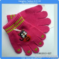 Kids' Acrylic Printing Mitten Knitting Glove