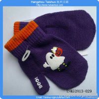 Kids' Acrylic Printing mitten Knitting Glove