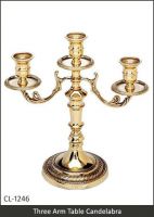 Elegant Three Arm Table Candelabra in Brass