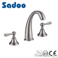 Dual handle brushed basin faucet