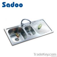 Double Bowl Stainless Steel Sink with Drainboard SD-908