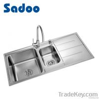 Double Bowl Kitchen Sink With Drainboard SD-7304
