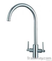 Promotional Good Quality Brass Chrome Double Handle Kitchen Tap