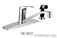 Three Way Brass Chrome Deck Mounted Single Handle Kitchen Faucet With