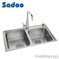 Kitchen Sink Double Bowl Double Drain, SS 304 Material
