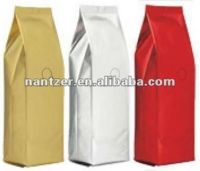 shining with aluminum foil surface coffee bag with valve