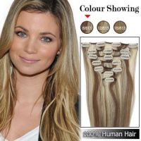 Best quality clip in brazilian human hair  hair extensions clip in virgin hair for full head set
