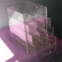 acrylic clear cube makeup organizer drawer display