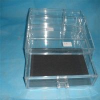 acrylic lucite clear cube makeup organizer