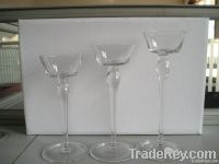 Set of 3 glass candle holder