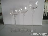 Set of 3 glass candle holder