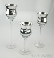 Set of 3 glass candle holder