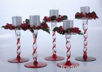 Set of 5 glass candle holder