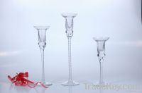 Set of 3 glass candle holder