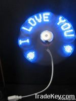 Led message USB fan with logo