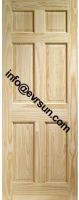 America Style 6 Panel Clear Pine Door, Natural Pine Panel Door