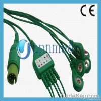 Universally Neonatal One piece 5 lead ECG Cable with leadwires