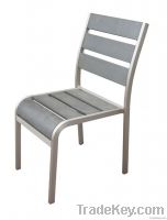 Aluminum side dining chair for outdoor use