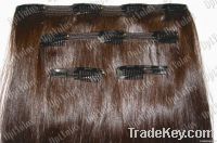 Human virgin remy clip-in hair extension