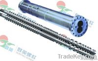 Parallel twin screws for injection molding machine