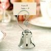 Silver Bell with Dangling Heart Place Card Holder