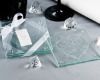 Heart Printing Wedding Glass Coaster Set